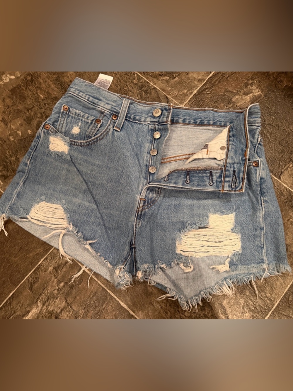 Vintage Levi’s 501 Button Fly High Rise Cut Off Jean Shorts Made in USA